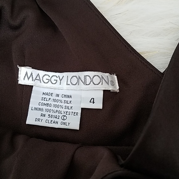Maggy London🔵 Brown Silk Dress - Picture 2 of 7